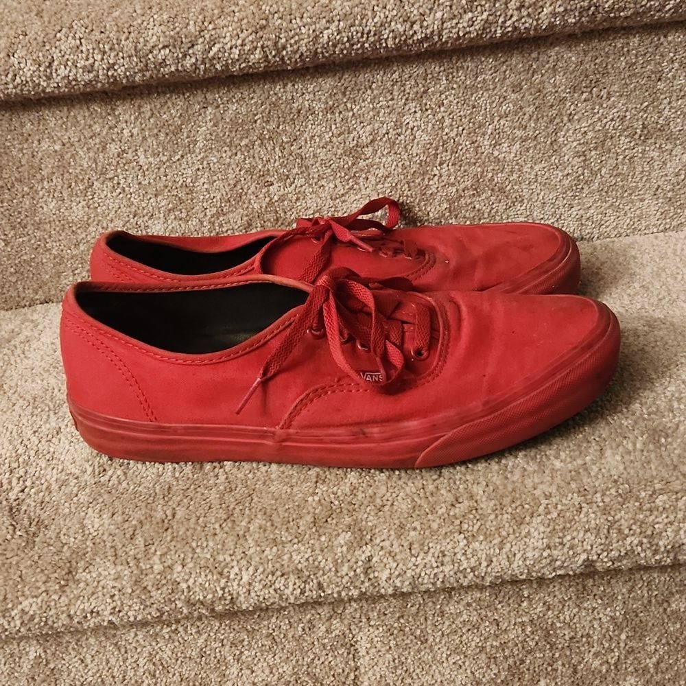 Vans Red Lace-Up Shoes Men's 11 Women's 12.5-13